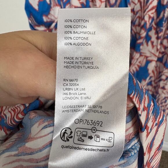 Maeve Anthropologie Baby Doll Flutter Sleeve Floral Cotton Midi Dress 2X - Picture 7 of 7